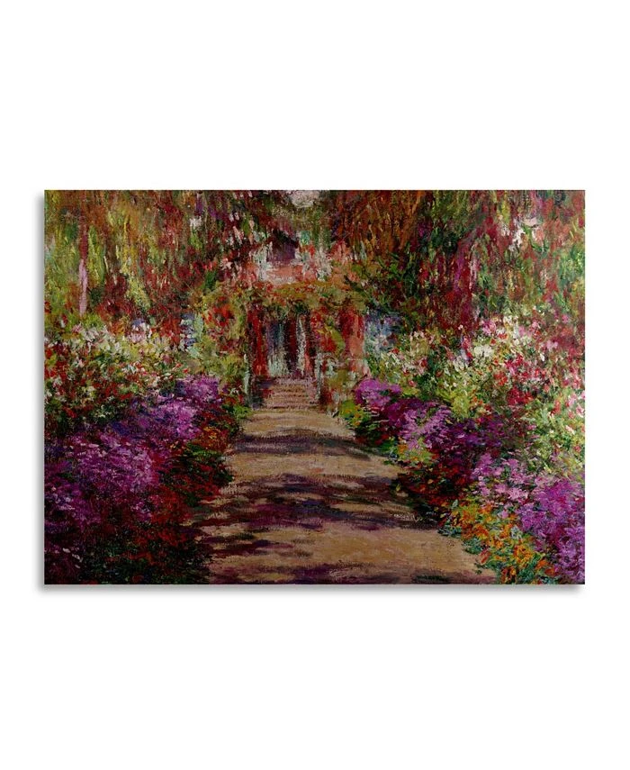Trademark Global Claude Monet A Pathway In Monet's Garden Floating Brushed Aluminum Art - 22 X 25