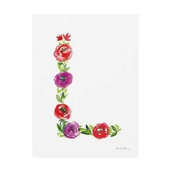 Trademark Global Farida Zaman Floral Alphabet Letter XII Canvas Art - 20 X 25