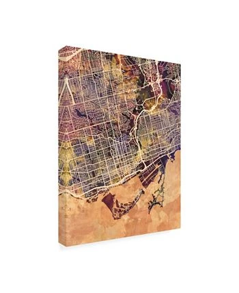Trademark Global Michael Tompsett Toronto Street Map Color II Canvas Art - 15.5 X 21 - Image 2