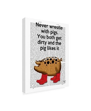 Trademark Global Fab Funky Never Wrestle With Pigs Canvas Art - 19.5 X 26 - Image 2