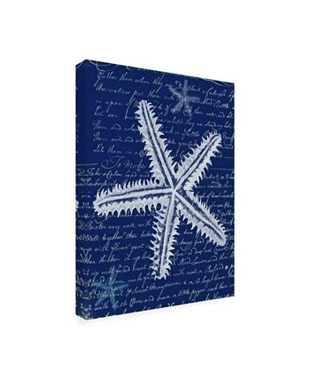 Trademark Global Fab Funky White Starfish On Blue A Canvas Art - 36.5 X 48 - Image 2