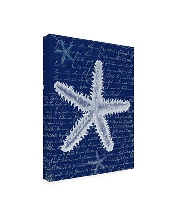 Trademark Global Fab Funky White Starfish On Blue B Canvas Art - 19.5 X 26 - Image 2