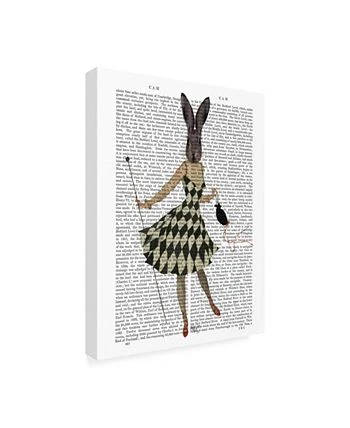 Trademark Global Fab Funky Rabbit In Black White Dress Canvas Art - 36.5 X 48 - Image 2