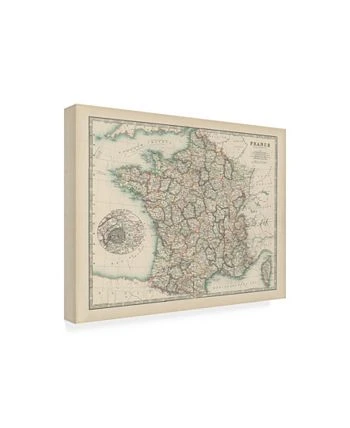 Trademark Global Johnston Johnstons Map Of France Canvas Art - 15.5 X 21 - Image 2