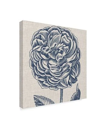 Trademark Global Vision Studio Indigo Floral On Linen V Canvas Art - 15 X 20 - Image 2