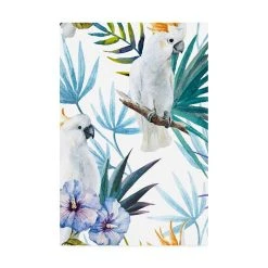 Trademark Global Incado Cockatoo Blue And Green Canvas Art - 36.5 X 48