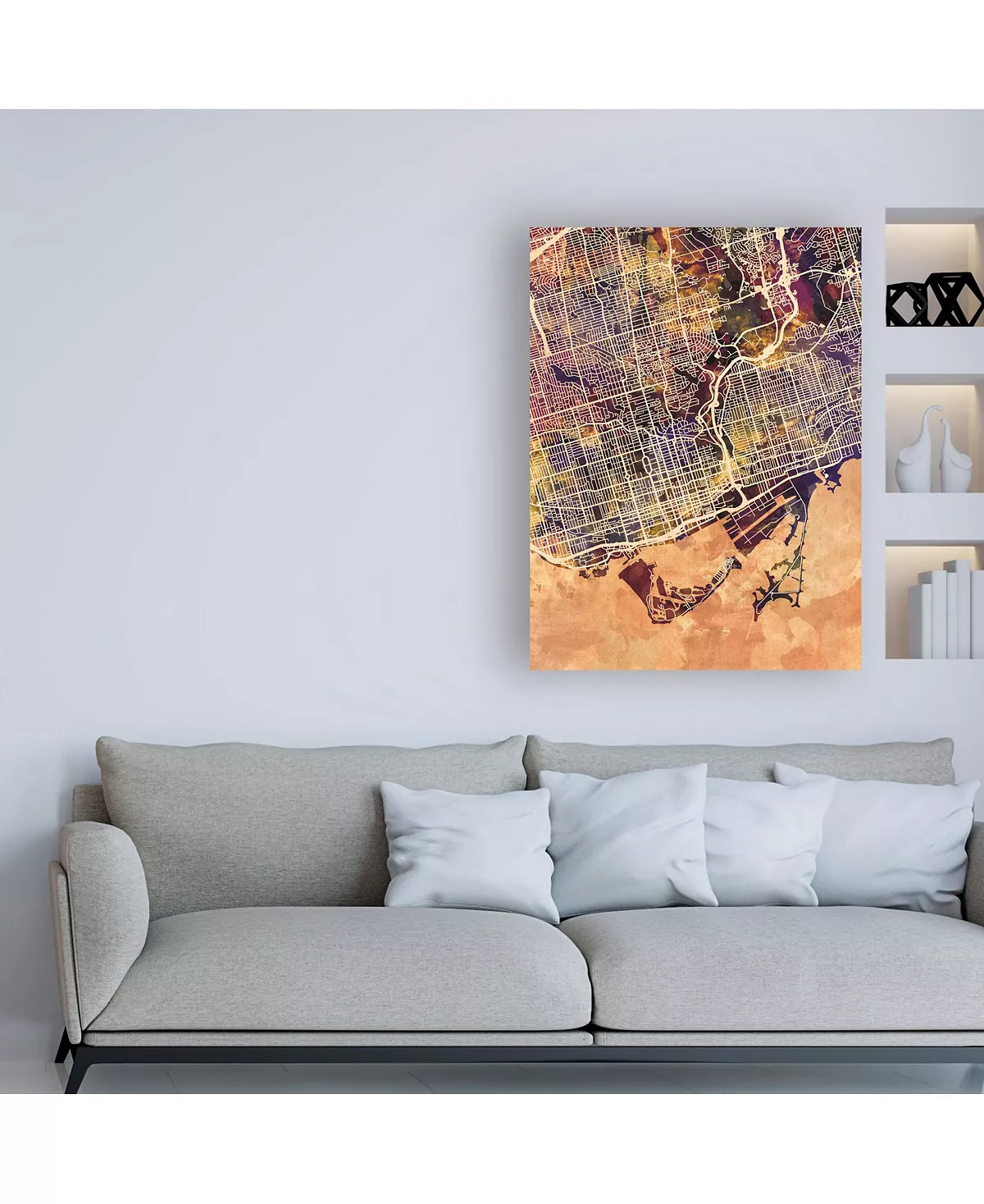 Trademark Global Michael Tompsett Toronto Street Map Color II Canvas Art - 15.5 X 21 - Image 3