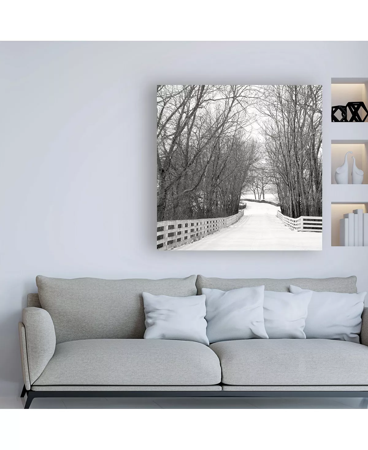 Trademark Global Nicholas Bel Country Lane In Winter Canvas Art - 19.5 X 26 - Image 3