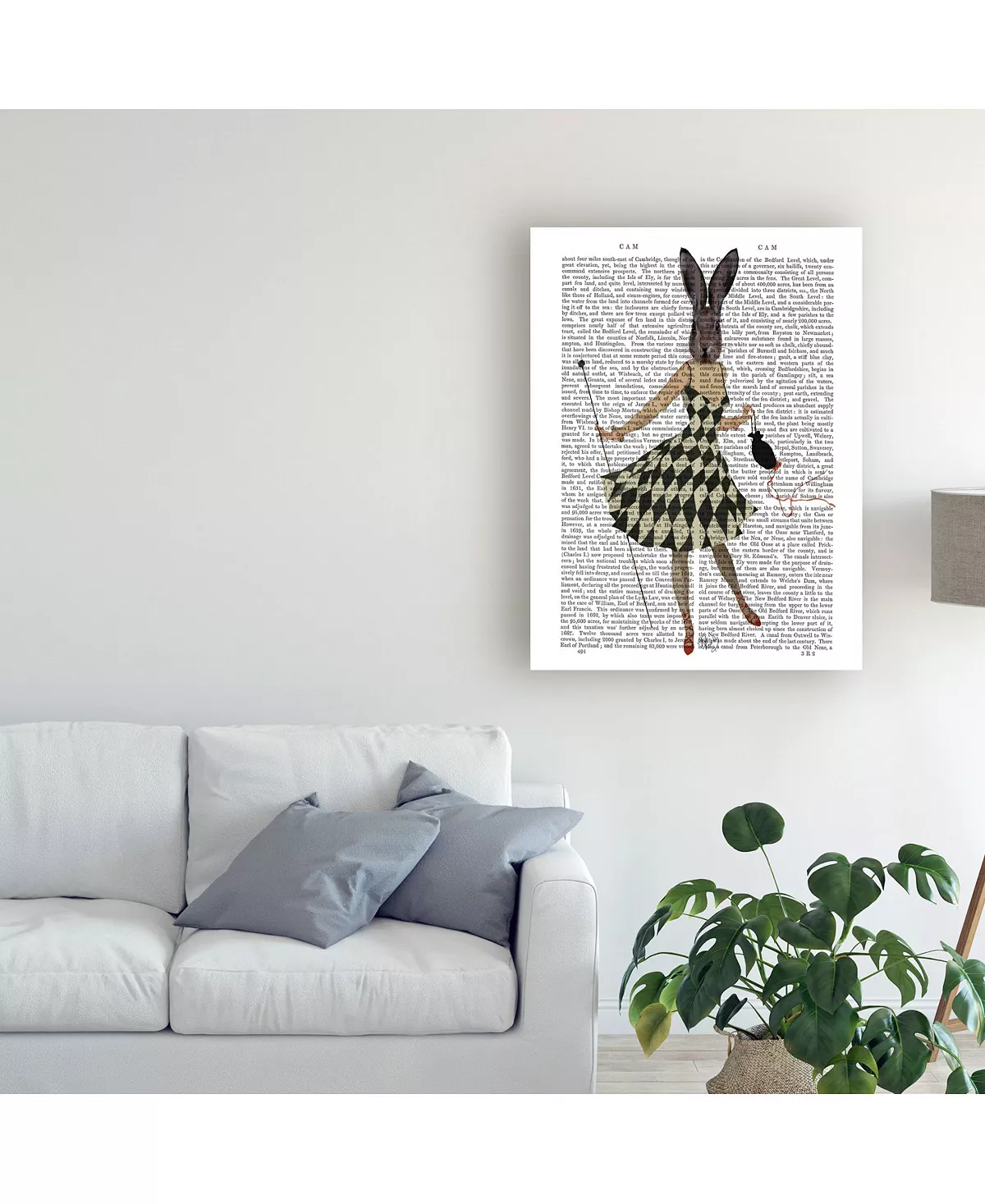 Trademark Global Fab Funky Rabbit In Black White Dress Canvas Art - 36.5 X 48 - Image 3