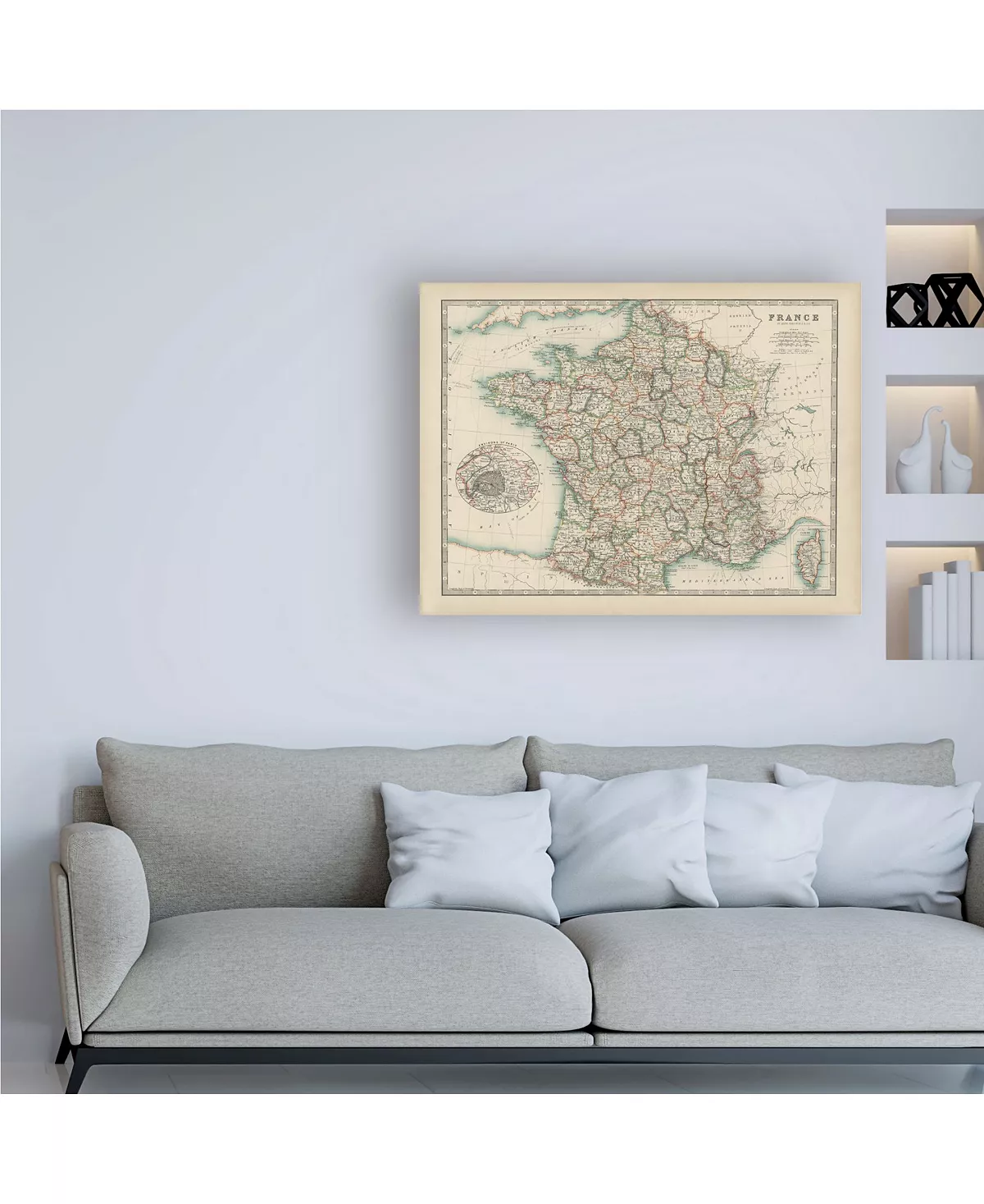 Trademark Global Johnston Johnstons Map Of France Canvas Art - 15.5 X 21 - Image 3