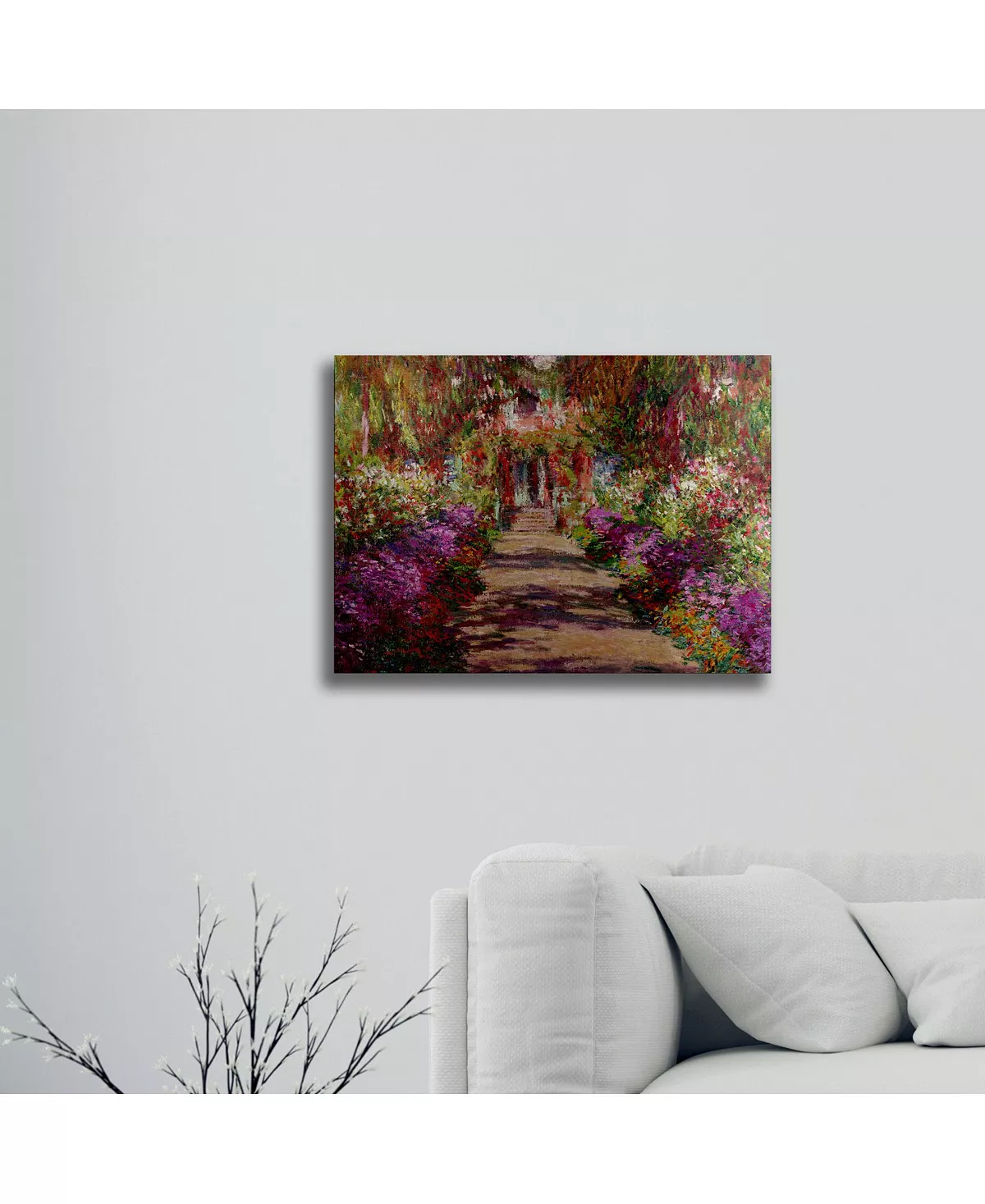 Trademark Global Claude Monet A Pathway In Monet's Garden Floating Brushed Aluminum Art - 22 X 25 - Image 3