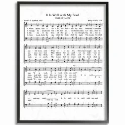 Stupell Industries Well With My Soul Vintage-Inspired Sheet Music Framed Giclee Art, 11 X 14