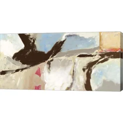 Metaverse Aqua And Greige By Chaz Olin Canvas Art, 32 X 16