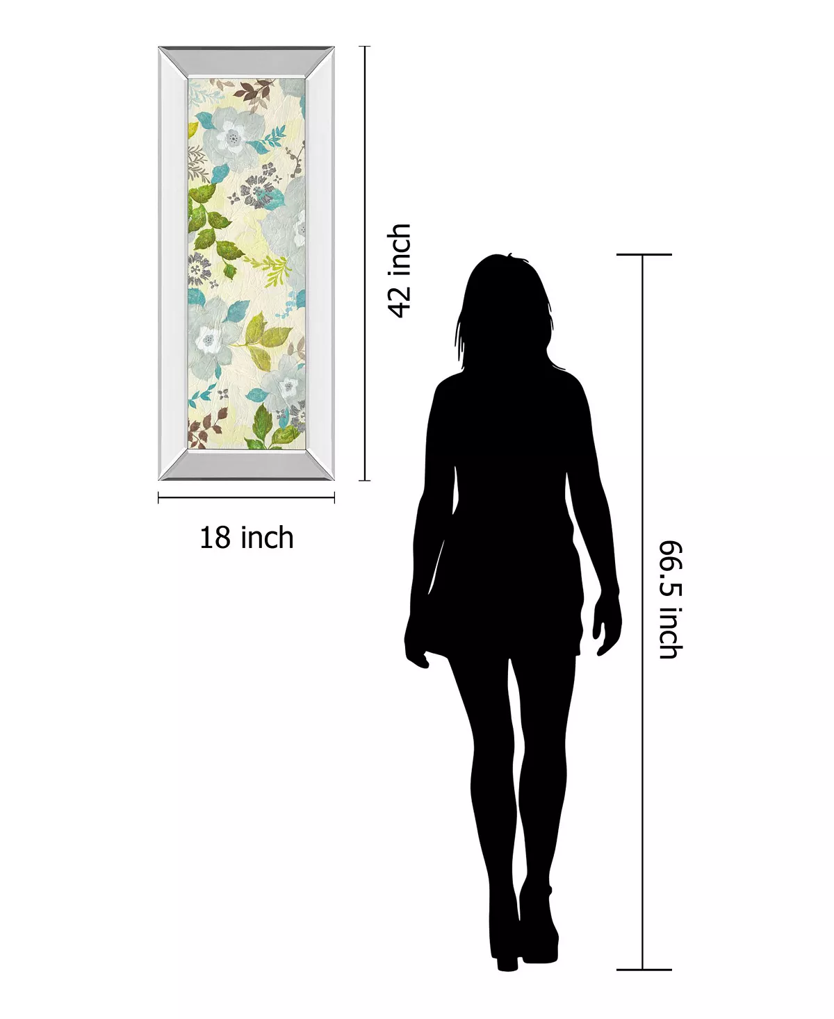 Classy Art Fragrant Garden I By Tava Studios Mirror Framed Print Wall Art - 18 X 42 - Image 5