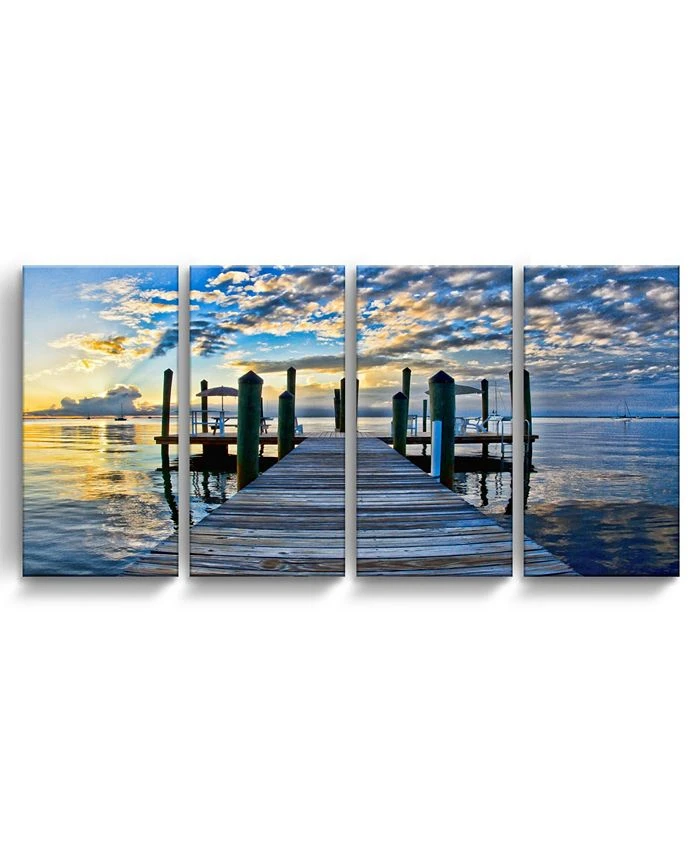 Ready2HangArt Key Largo 4 Piece Wrapped Canvas Coastal Wall Art Set, 24 X 48