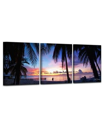 Ready2HangArt Mex Sunset 3 Piece Wrapped Canvas Coastal Wall Art Set, 20 X 48 - Image 2
