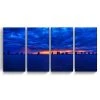 Ready2HangArt Singer Skyline 4 Piece Wrapped Canvas Coastal Wall Art Set, 24 X 48