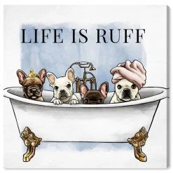 Oliver Gal Life Is Ruff Canvas Art - 12 X 12 X 1.5