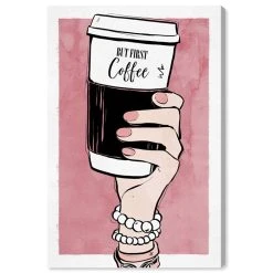 Oliver Gal Cup In Hand Quote Giclee Art Print On Gallery Wrap Canvas, 24 X 36