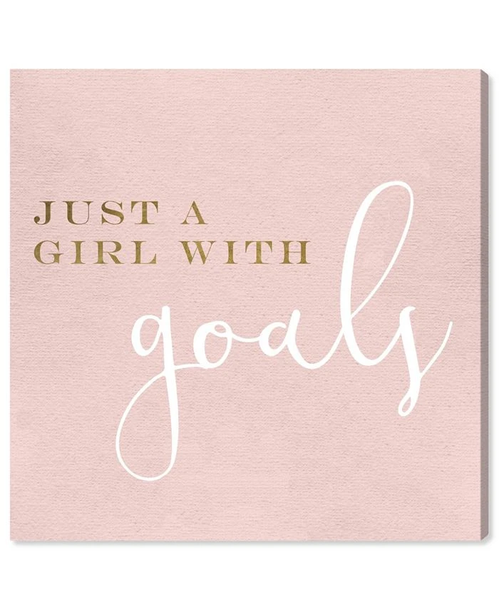 Oliver Gal A Girl With Goals Blush Canvas Art Collection