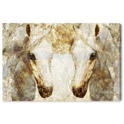 Oliver Gal Horse Heads Giclee Art Print On Gallery Wrap Canvas