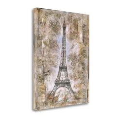 Tangletown Fine Art Eiffel Tower By Marta G. Wiley Fine Art Giclee Print On Gallery Wrap Canvas, 25 X 32