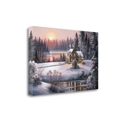 Tangletown Fine Art Winter Sunset By Dubravko Raos Fine Art Giclee Print On Gallery Wrap Canvas, 24 X 16