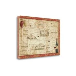 Tangletown Fine Art Wine Map By Daphne Brissonnet Giclee Print On Gallery Wrap Canvas, 24 X 16