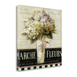 Tangletown Fine Art Marche De Fleurs By Lisa Audit Giclee Print On Gallery Wrap Canvas, 25 X 25