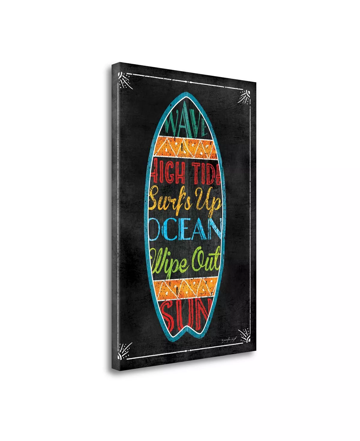 Tangletown Fine Art Surfboard By Jennifer Pugh Giclee Print On Gallery Wrap Canvas, 17 X 26 - Image 2