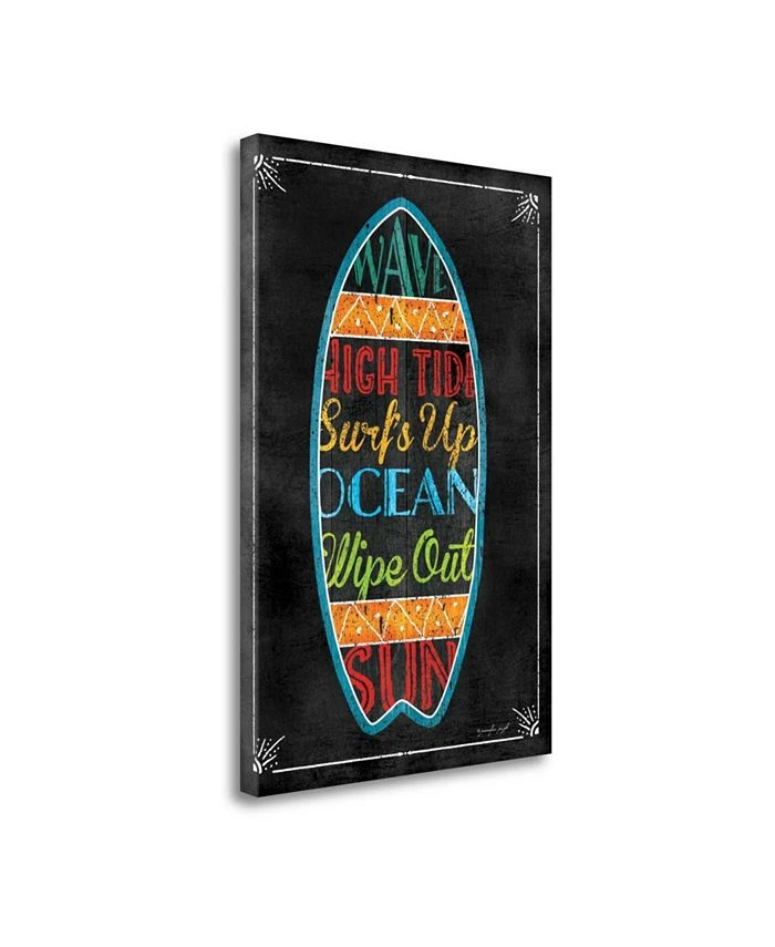 Tangletown Fine Art Surfboard By Jennifer Pugh Giclee Print On Gallery Wrap Canvas, 17 X 26