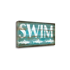 Tangletown Fine Art Swim By Jennifer Pugh Giclee Print On Gallery Wrap Canvas, 36 X 16