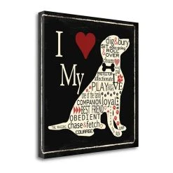 Tangletown Fine Art I Love My Dog - Lab By Jo Moulton Giclee Print On Gallery Wrap Canvas, 24 X 24