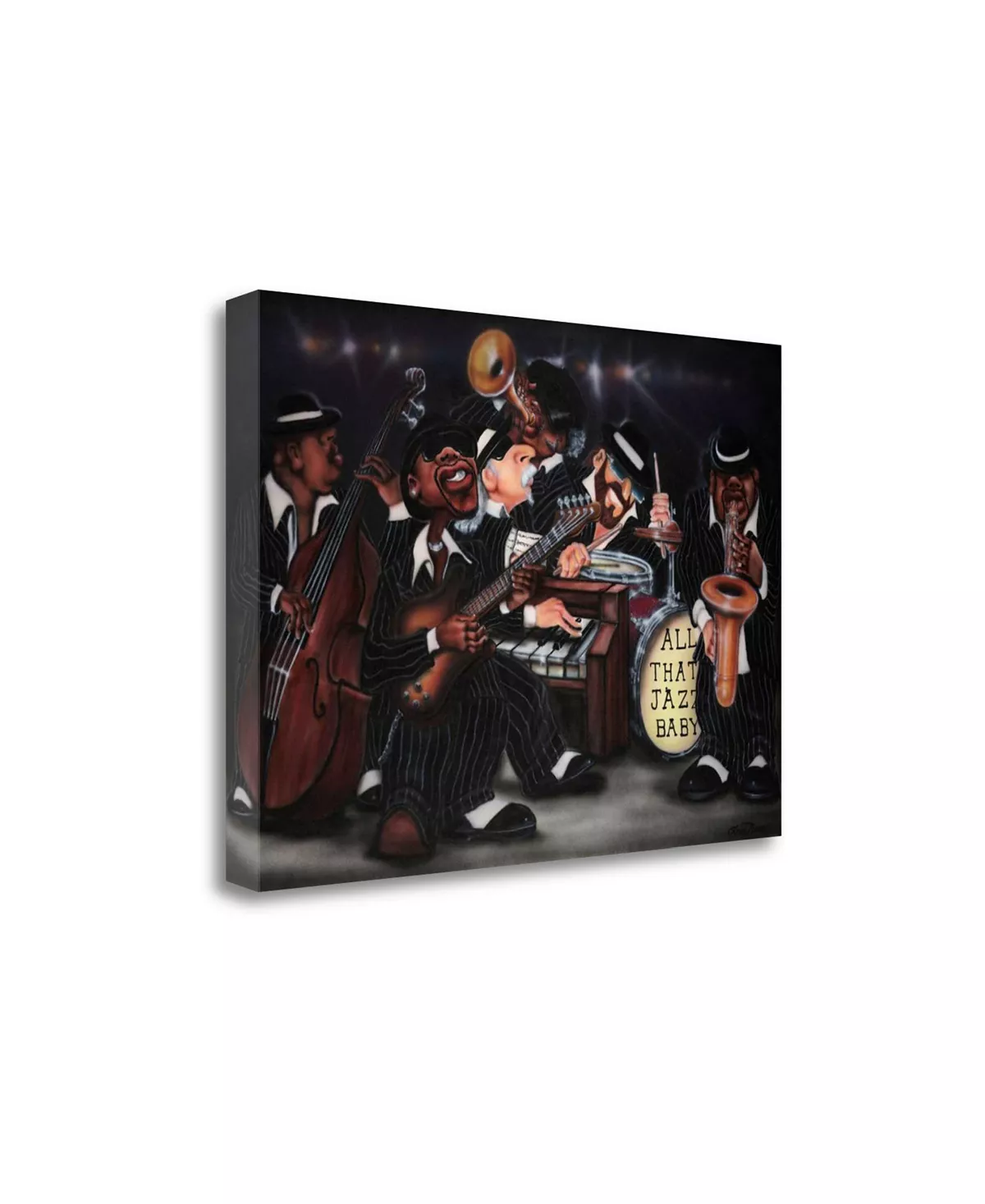 Tangletown Fine Art Hat Jazz - Baby By Leonard Jones Giclee Print On Gallery Wrap Canvas, 28 X 20 - Image 2