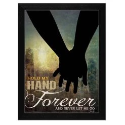 Trendy Décor 4U Hold My Hand Forever By Marla Rae, Printed Wall Art, Ready To Hang, Black Frame, 14 X 10