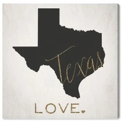 Oliver Gal US State Silhouette Giclee Art Print On Gallery Wrap Canvas