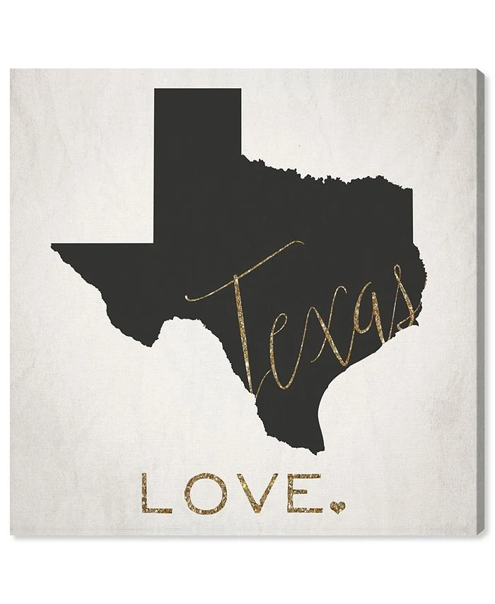 Oliver Gal US State Silhouette Giclee Art Print On Gallery Wrap Canvas