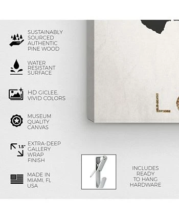 Oliver Gal US State Silhouette Giclee Art Print On Gallery Wrap Canvas - Image 3