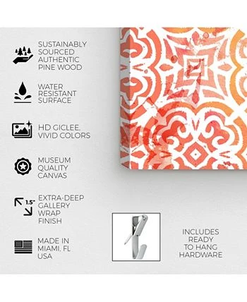 Oliver Gal Tiles Pattern Giclee Art Print On Gallery Wrap Canvas - Image 3