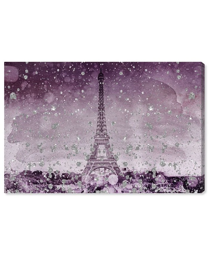Oliver Gal Eiffel Glitter Plum Canvas Art Collection