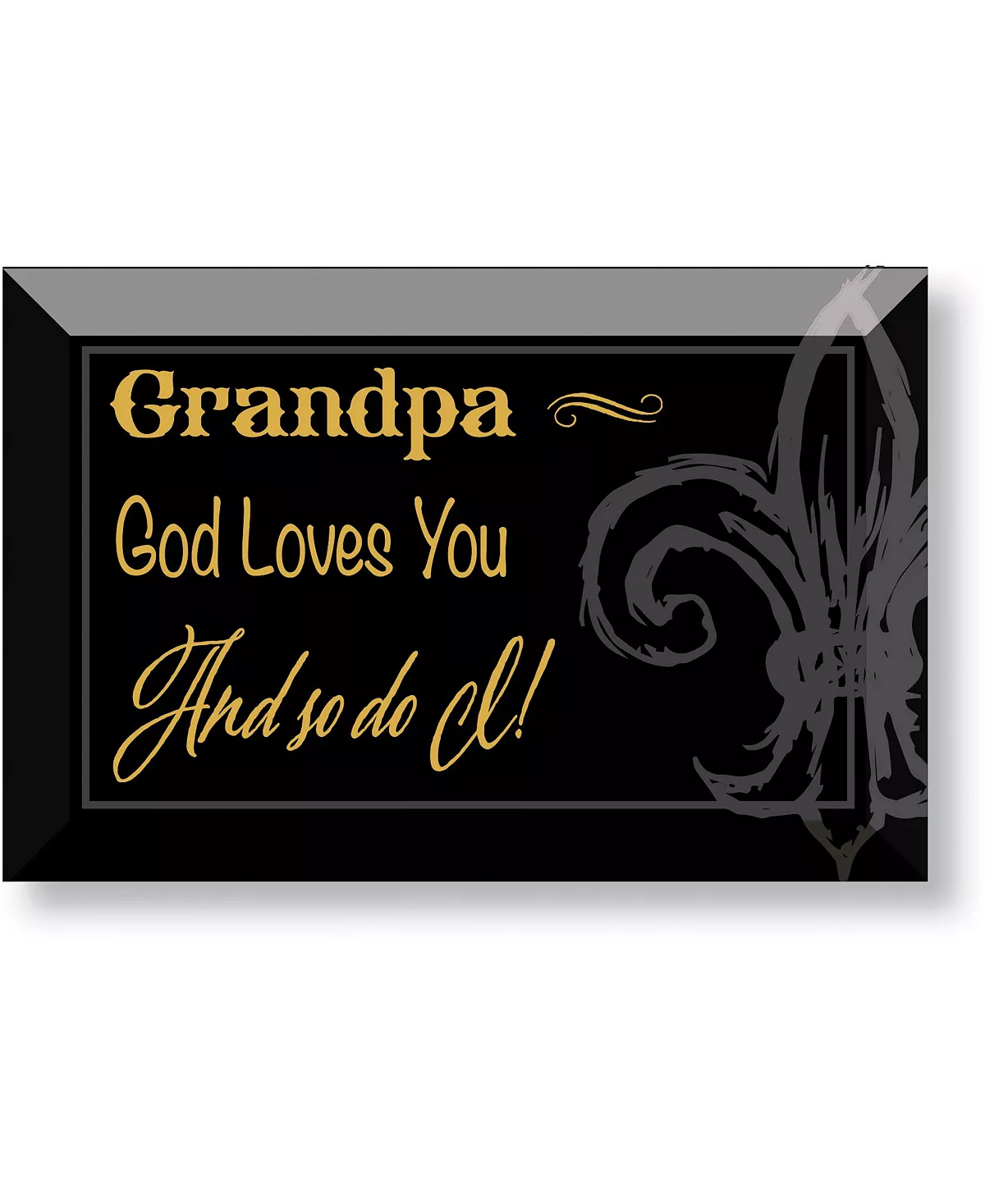 Dexsa Grandpa God Loves You And So Do I Glass Plaque With Easel, 6 X 4