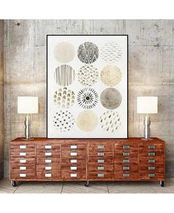 Giant Art 24 X 18 Neutral Pattern Play II Art Block Framed Canvas - Image 3