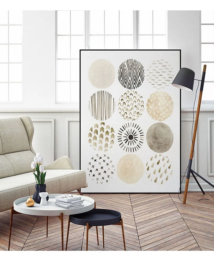 Giant Art 24 X 18 Neutral Pattern Play II Art Block Framed Canvas - Image 4