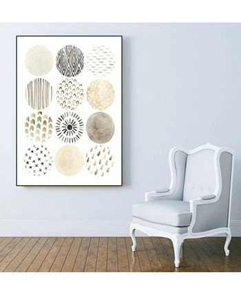 Giant Art 24 X 18 Neutral Pattern Play II Art Block Framed Canvas - Image 6