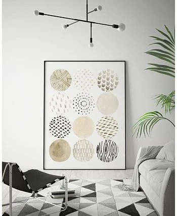 Giant Art 32 X 24 Neutral Pattern Play I Art Block Framed Canvas - Image 2