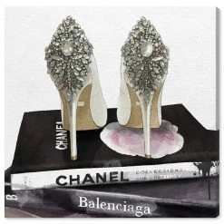 Oliver Gal Fashion Rhinestone Heels Giclee Print On Gallery Wrap Canvas Art