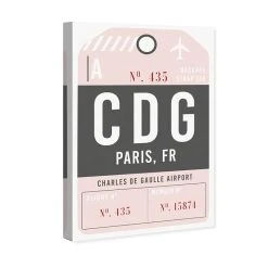 Oliver Gal Paris Luggage Tag Canvas Art Collection