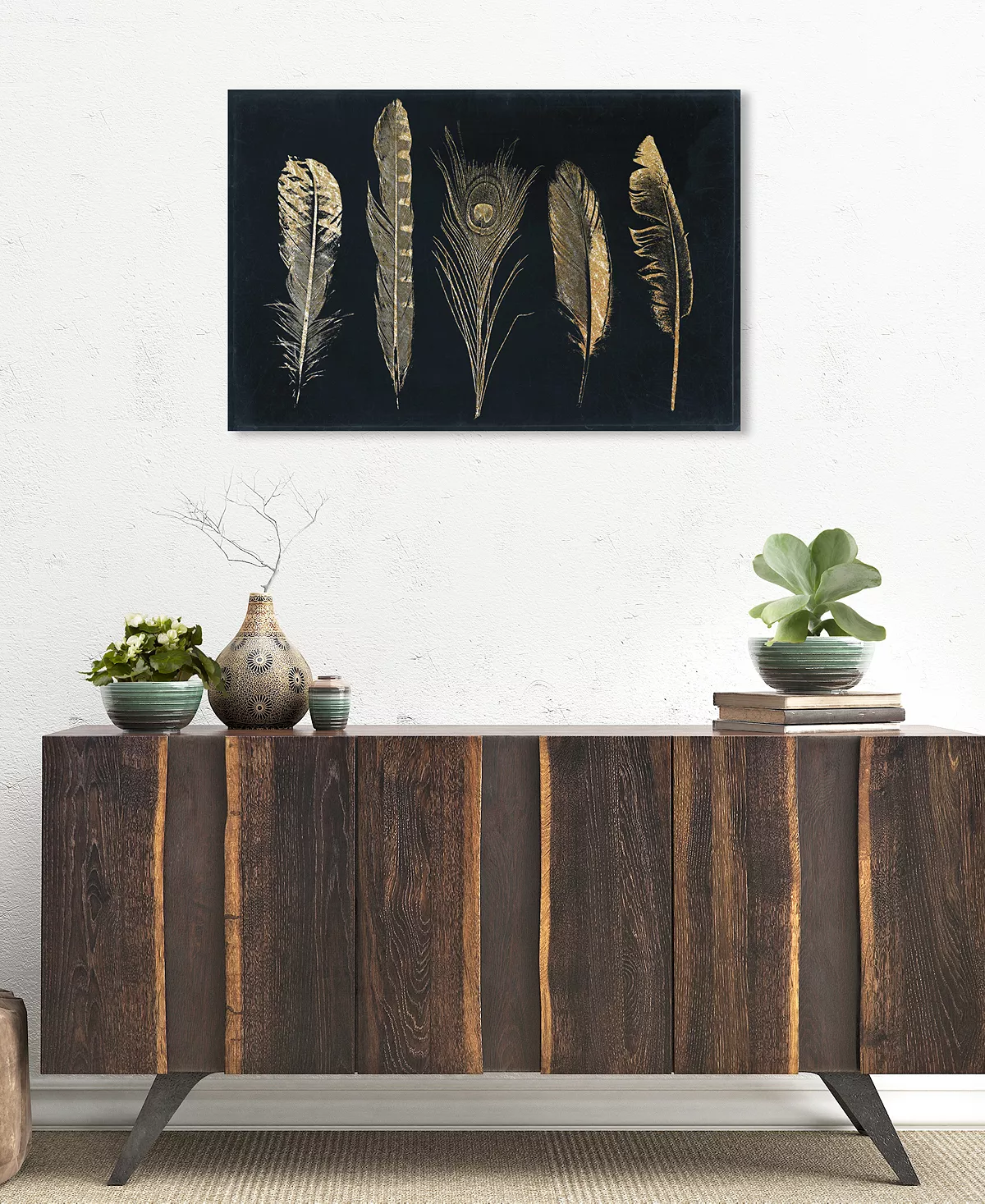 Oliver Gal Corinthian Feathers Canvas Art - 20 X 30 X 1.5 - Image 3