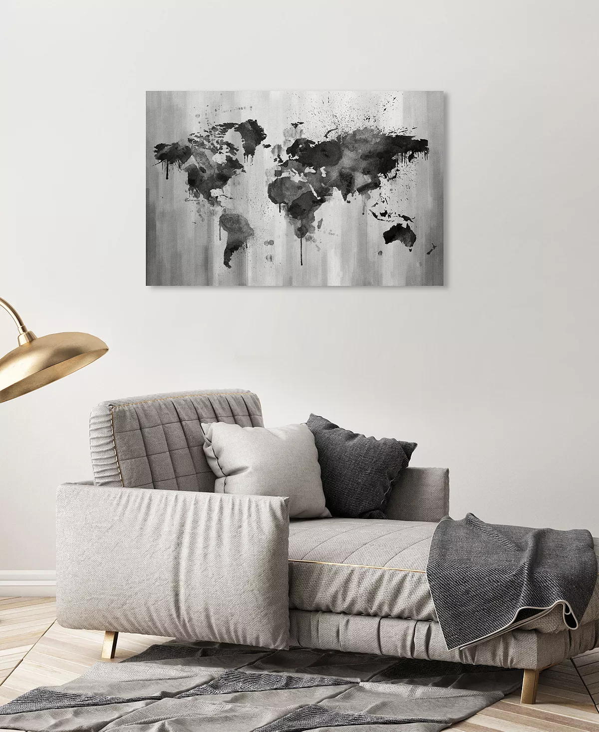 Oliver Gal Mapamundi Black And White Canvas Art, 36 X 24 - Image 3