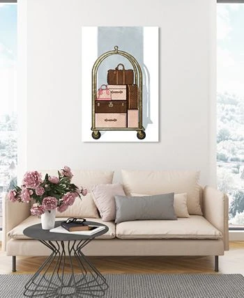 Oliver Gal Fashion Luggage Cart Giclee Art Print On Gallery Wrap Canvas, 24 X 36 - Image 2